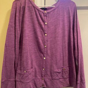 Lands End cotton cardigan purple